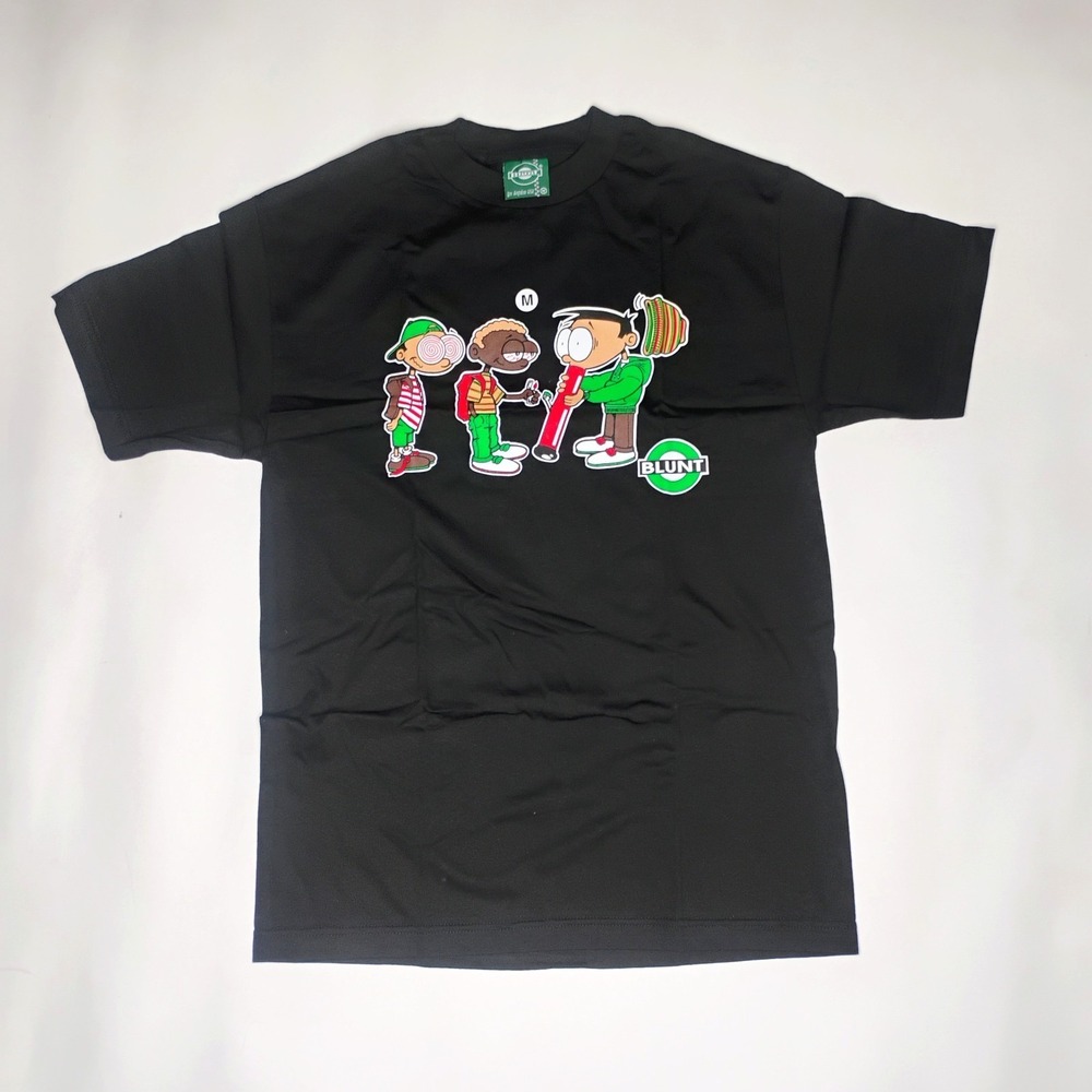Blunt Clothing 3 Stoned Guys Black Tshirt Size M Vintage 1990's  Streetwear